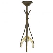 Κηροπήγιο ξύλινο/μεταλλικό καφέ 16x16x58 cm