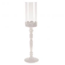 Κηροπήγιο μεταλλικό λευκό 13x50 cm